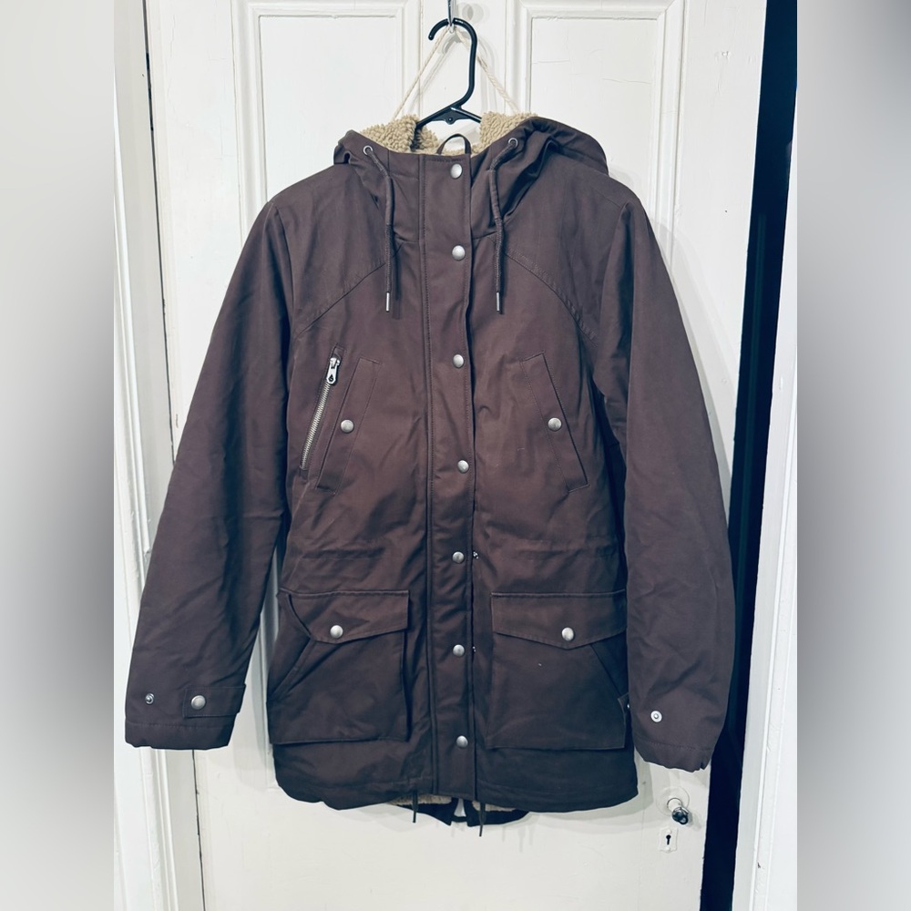 Volcom Dark Brown Hooded Winter Jacket